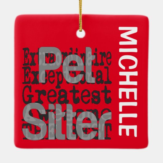 Pet Sitter Extraordinaire CUSTOM Keramikornament (Rückseite)