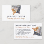 Pet Sitter Funny Calico Cat Visitenkarte (Vorne/Hinten)