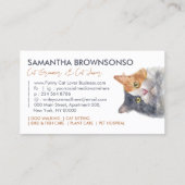 Pet Sitter Funny Calico Cat Visitenkarte (Rückseite)