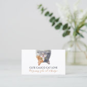 Pet Sitter Funny Calico Cat Visitenkarte (Stehend Vorderseite)