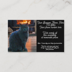 Pet Sitter Gray British Shorthair Kitty Cat Visitenkarte