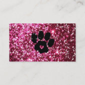 Pet Sitter Grooming Glitzer Pink Black Dog Katzenp Visitenkarte (Rückseite)