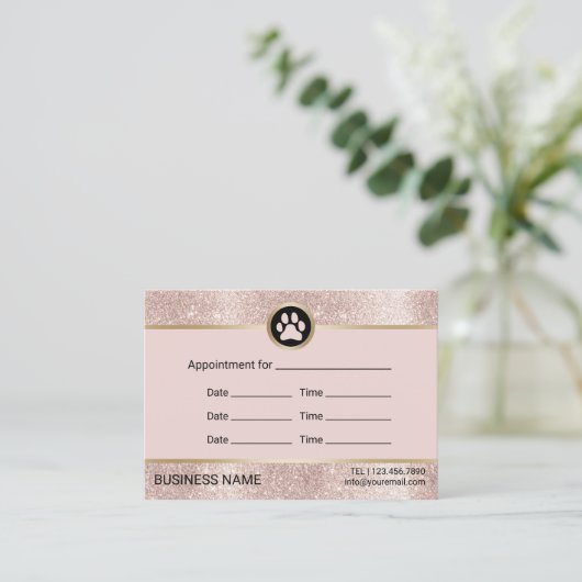 Pet Sitter Haustiere Sitzplatz Rose Rosa Verabredu Terminkarte (Stehend Vorderseite)