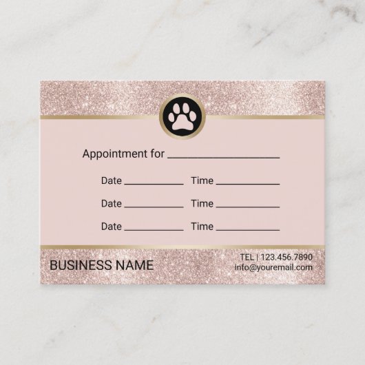 Pet Sitter Haustiere Sitzplatz Rose Rosa Verabredu Terminkarte (Vorderseite)