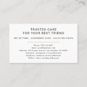 Pet Sitter Photo Paw Print Visitenkarte (Rückseite)