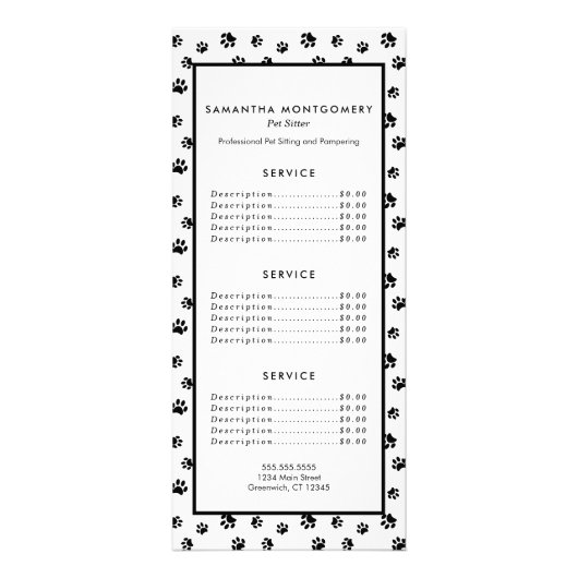 Pet-Sitter-Services für Pet-Sticks Werbekarte (Vorne)
