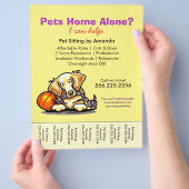 Pet Sitter und Golden Retriever Reißblech Flyer (Hand)