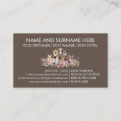 Pet Sitter Walker dog petcare blue brown pastel Visitenkarte (Rückseite)