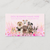 Pet Sitter Walker Hund Petcare rosa Blume Visitenkarte (Vorderseite)