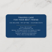 Pet Sitting and Dog Walking Visitenkarte (Rückseite)