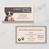 Pet Sitting Business Card Visitenkarte (Vorne/Hinten)
