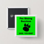 Pet-Sitting-Dienste Drucken Button (Vorne & Hinten)