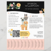 Pet Sitting Dog Cat Care Services Tear Off Tabs Flyer (Vorne)