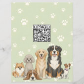Pet Sitting Dog Walker Custom Promotional Green Flyer (Hinten)