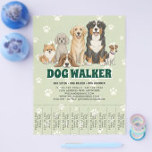 Pet Sitting Dog Walker Custom Promotional Green Flyer (Einzeln)