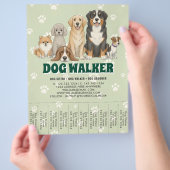 Pet Sitting Dog Walker Custom Promotional Green Flyer (Hand)