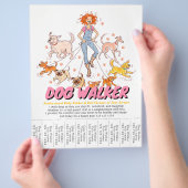 Pet Sitting Dog Walking Service Cute Custom Flyer (Hand)