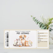 Pet Sitting Voucher Einladung (Stehend Vorderseite)