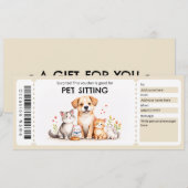 Pet Sitting Voucher Einladung (Vorne/Hinten)