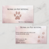 Pet Sitzen Erwachsener Rose Gold Paw Visitenkarte (Vorne/Hinten)
