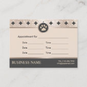 Pet Sitzen Salon Rose Gold Paw Logo Terminkarte (Vorderseite)