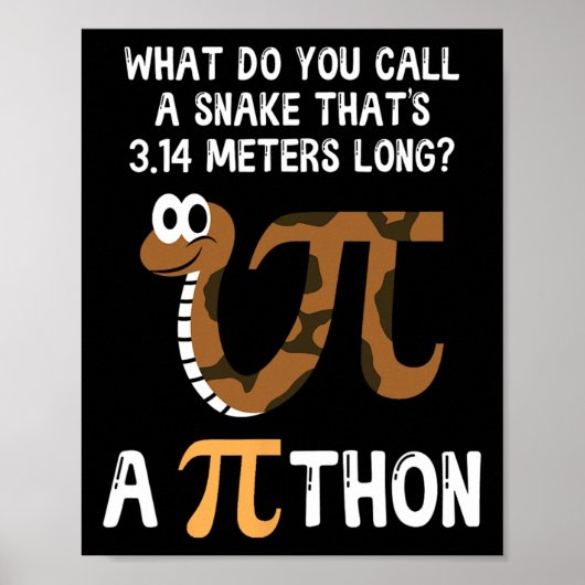 Pet Snake Math Pi Day Python Poster (Vorne)