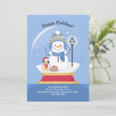 Pet Snow Globe Holiday Card Einladung (Stehend Vorderseite)