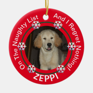 Pet Snowflake Naughty List Weihnachten Keramik Ornament