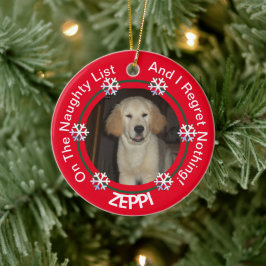 Pet Snowflake Naughty List Weihnachten Keramik Ornament
