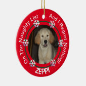 Pet Snowflake Naughty List Weihnachten Keramik Ornament (Rechts)