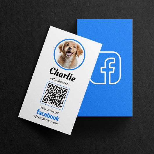 Pet Social Media Facebook Foto QR Code Visitenkarte