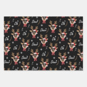 Pet Star | Custom Face Foto Rentier Weihnachten Geschenkpapier Set (Vorderseite 2)