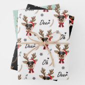 Pet Star | Custom Face Foto Rentier Weihnachten Geschenkpapier Set (Beispiel)