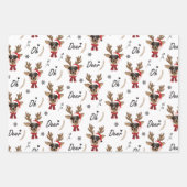 Pet Star | Custom Face Foto Rentier Weihnachten Geschenkpapier Set (Vorderseite)