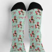 Pet Star | Custom Face Foto Rentier Weihnachten Socken (Oben)