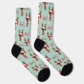 Pet Star | Custom Face Foto Rentier Weihnachten Socken (Rechts)