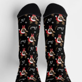 Pet Star | Custom Face Foto Rentier Weihnachten Socken (Oben)