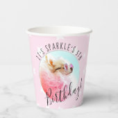 Pet Star | Foto Geburtstagsparty Pink Pappbecher (Rückseite)