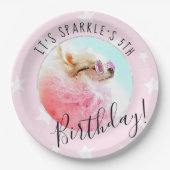 Pet Star | Foto Geburtstagsparty Pink Pappteller (Vorderseite)
