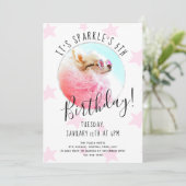 Pet Star | Foto Hund Geburtstagspartys Einladung (Stehend Vorderseite)