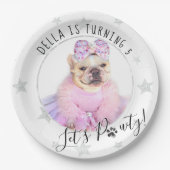 Pet Star | Let's Pawty Foto Haustier Hund Geburtst Pappteller (Vorderseite)