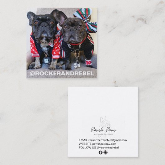 Pet Star | Modernes Minimalistisches Foto und einf Quadratische Visitenkarte (Vorne/Hinten)