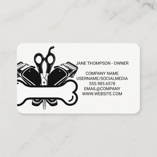 Pet Store | Dog Grooming Tools Visitenkarte (Rückseite)