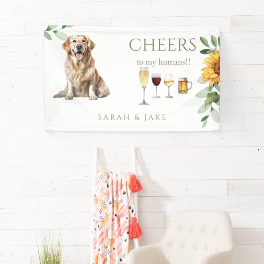 Pet Sunflower Cheques Cocktails Bar Banner (Insitu)