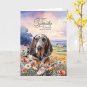 Pet Sympathy Bluetick Coonhound Dog Wildflowers Karte (Gelbe Blume)