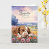 Pet Sympathy Brittany Spaniel Dog Wildflowers Karte (Gelbe Blume)