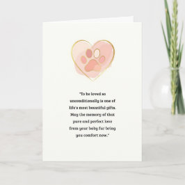 Pet Sympathy Card Liebe Paw Serie Karte
