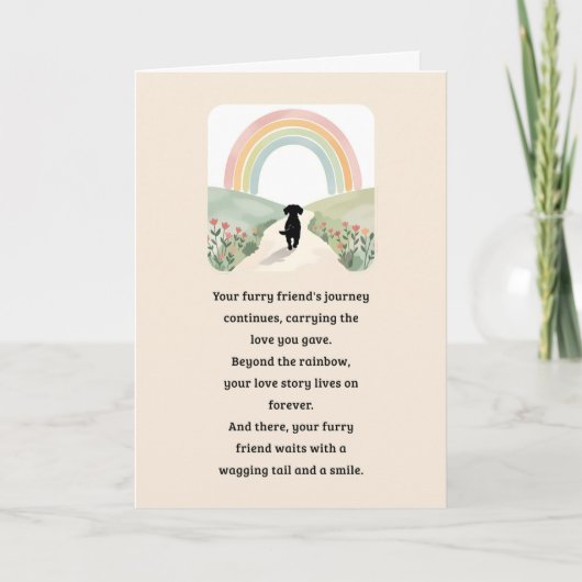 Pet Sympathy Card Rainbow Bridge Serie Karte (Vorderseite)