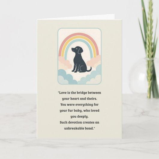 Pet Sympathy Card Rainbow Bridge Serie Karte (Vorderseite)