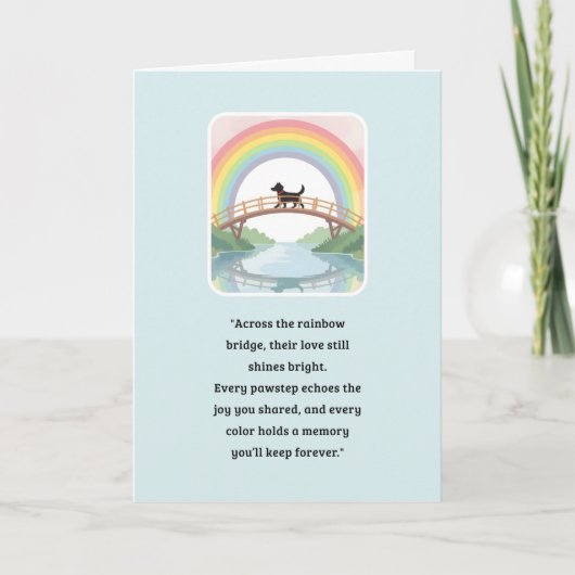 Pet Sympathy Card Rainbow Bridge Serie Karte (Vorderseite)